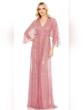 Mac Duggal Rose Pink Sequin Maxi Gown